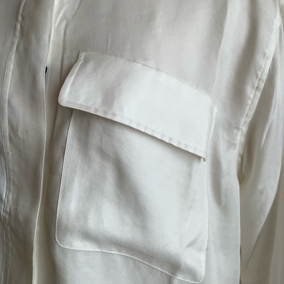 GANT Eggshell Relaxed Flap Pocket Dagger Collar Shirt Size 6 - Picture 8 of 15